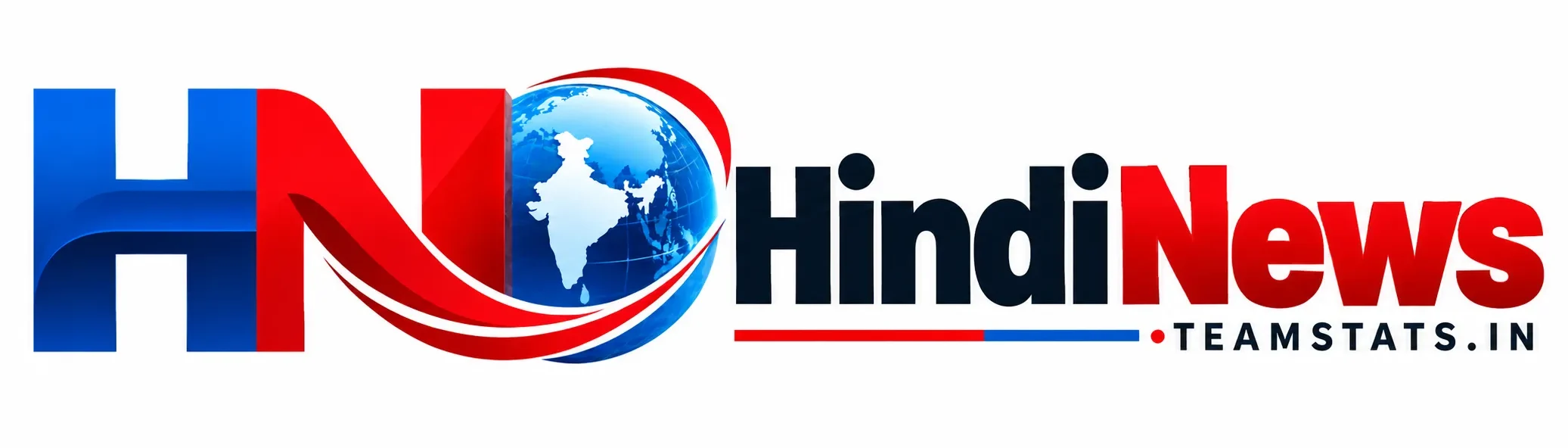 HindiNews logo with blue and red HN globe icon and TEAMSTATS.IN branding